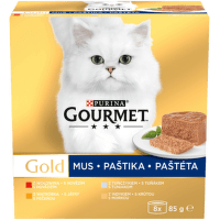 Gourmet Gold Multipack paštéty tuniak/pečeň/morka/hovädzie 8×85 g