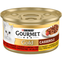 Gourmet Gold s hovězím a kuřetem v rajčatové omáčce 85g 
