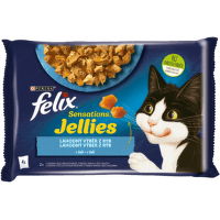 Felix Sensations Jellies Multipacks lososem a treskou v och. želé 4x85g 