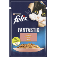 Консервы для кошек – Felix Fantastic с лососем, 85 г