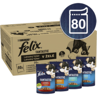 Felix Fantastic Multipack hovädzie/kuracie/tuniak/treska v želé 80x85g