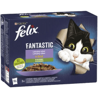 Felix Fantastic Multipack hovězí s mrkví/ kuře s rajčaty/ losos s cuketou/ pstruh se zel. fazolkami 12x85g