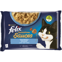 Консервы для кошек – FELIX SENSATIONS SAUCES рыбное ассорти, 4 x 85 г