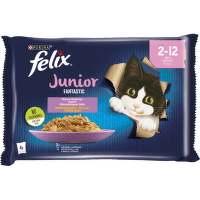 Konservi kaķēniem – FELIX FANTASTIC Junior Mix, 4 x 85 g