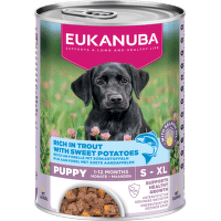 Konzerva Eukanuba Puppy pstruh s batatmi 400g
