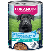 Konservi suņiem – Eukanuba Adult All Breed, Trout and Sweet Potatoes, 400 g