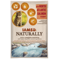 IAMS Naturally Adult Cat with North Atlantic Salmon in Gravy 85g