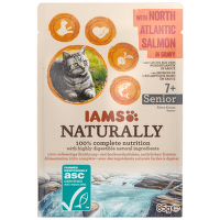 Iams kapsička Naturally Senior losos v omáčke 85 g 