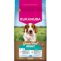 Krmivo Eukanuba Grain Free Adult Small&Medium morské ryby 3kg