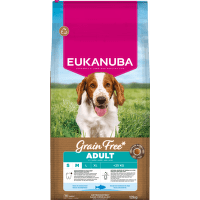 Krmivo Eukanuba Grain Free Adult Small&Medium morské ryby 12kg