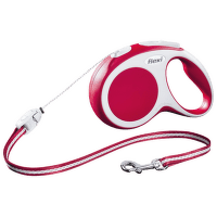 Поводок-рулетка для собак - FLEXI Vario Cord S 8м, цвет - красный