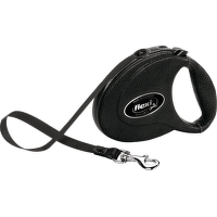 Inerces pavada suņiem – FLEXI Leather CC, Black