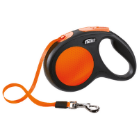 Inerces pavada suņiem – Flexi New Neon Tape M 5 m, Orange
