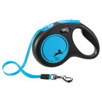 Поводок-рулетка для собак – Flexi New Neon Tape M 5 м, Blue