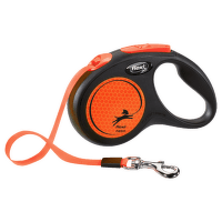Поводок-рулетка для собак – Flexi New Neon Tape S 5 м, Orange
