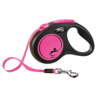 Inerces pavada suņiem – Flexi New Neon Tape S 5 m, Pink