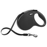 Inerces pavada suņiem – Flexi New Classic Tape Leashes M 5 m, Black