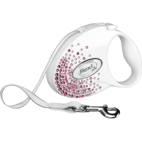Поводок-рулетка – Flexi Glam Splash Pink S 3 м, Tape, White