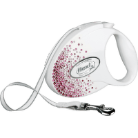 Поводок-рулетка для собак – Flexi Glam Splash Orient M 5 м, Tape, White