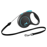 Flexi vôdzka Black Design lanko S 5 m modré