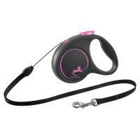 Flexi vôdzka Black Design lanko S 5 m ružové