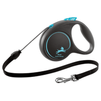 Flexi vôdzka Black Design lanko M 5 m modré
