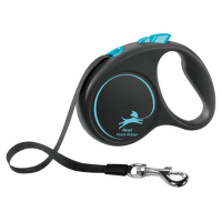 Flexi vôdzka Black Design páska S 5 m modré