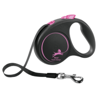 Flexi vôdzka Black Design páska S 5m ružové
