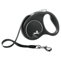 Flexi vôdzka Black Design páska S 5m čierne
