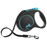 Поводок-рулетка для собак – Flexi Black Design L Tape 5 м, Blue