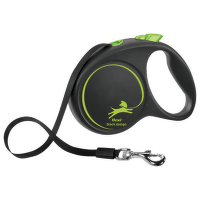 Inerces pavada suņiem – Flexi Black Design L Tape 5 m, Green