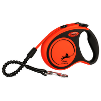 Inerces pavada suņiem – Flexi Xtreme S Tape 5 m, black/orange