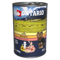 Консервы для собак – Ontario Adult Lamb and Rice, Sunflower Oil, 400 г