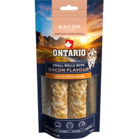 Žvýkací pochoutka Ontario Protein malá rolka pro střední plemena s příchutí slaniny 12,7 cm 2 ks