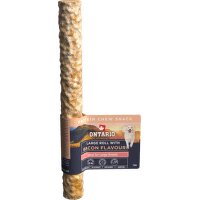 Žvýkací pochoutka Ontario Protein velká rolka pro velká plemena s příchutí slaniny 25,4 cm