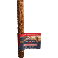 Žvýkací pochoutka Ontario Protein velká rolka pro velká plemena hovězí 25,4 cm