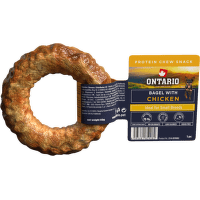 Žuvacia pochúťka Ontario Protein bagel pre malé plemená kuracia 8,9 cm