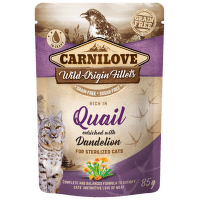 Carnilove Cat Pouch Castrate Rich prepelica s púpavou 85 g