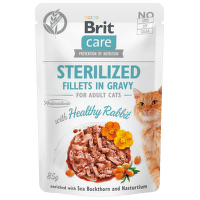 Консервы для кошек – Brit Care Cat Fillets in Gravy Sterilized with Healthy Rabbit, 85 г