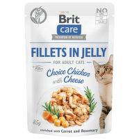 Brit Care Cat filety v želé, kura so syrom 85 g