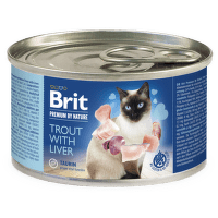 Консервы для кошек – BRIT Premium by Nature Trout with Liver, 200 г