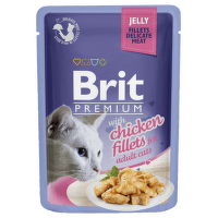 Konservi kaķiem – Brit Premium Cat Delicate Fillets Chicken (in Jelly), 85 g
