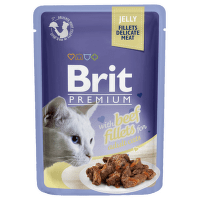 Brit Premium Cat Delicate Fillets v želé s hovězím 85g