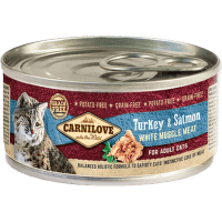 Konservi kaķiem – CARNILOVE Wild Meat Turkey and Salmon, 100 g