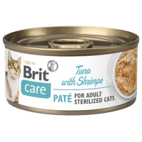 Konzerva Brit Care Cat Sterilized Tuna Paté with Shrimps 70g