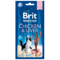Tyčinky Brit Premium by Nature Cat Sticks with Chicken & Liver 3ks