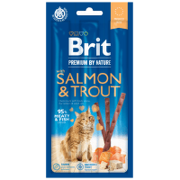 Tyčinky Brit Premium by Nature Cat Sticks with Salmon & Trout 3ks