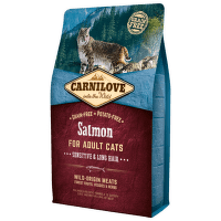 Carnilove Salmon Adult Cats granuly Sensitive and Long Hair losos 2 kg
