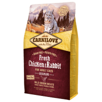 Carnilove fresh cat adult gourmand granuly kura a králik 2 kg
