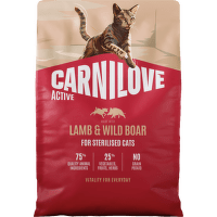 Granule CARNILOVE Active pre sterilizované mačky jahňacie a diviak 2 kg